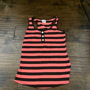 Black and pink strips tank top